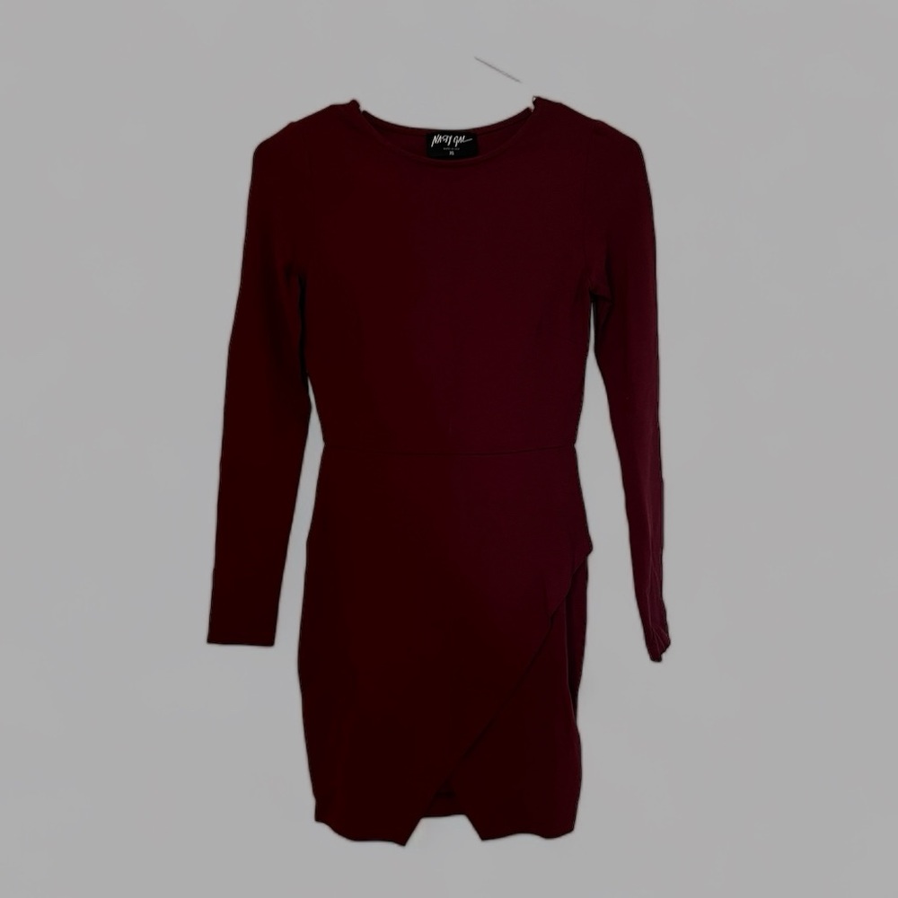 Asymmetrical long sleeve dress